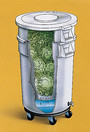 Contenant à légumes avec socle à roulettes, couvercle et valve de drainage