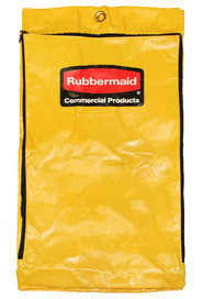 Vinyl zippered yellow bag for Rubbermaid cleaning cart #RB196671900
