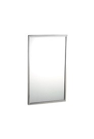 Miroir en verre avec cadre à angle fixe en acier inoxydable #BOB29018360