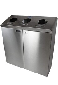 316S 3-Stream Stainless Steel Recycling Station 51 Gal #FR00316S000
