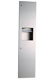 Wall-Mounted Paper Dispenser and Waste Receptacle Trimline Series #BO380349000