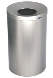 310 Round Stainless Steel Waste Container with Lid 33 gal #FR00310S000