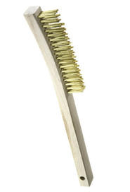 Long Curved Handle Brass Wire Brush - 4 Row #AG099022000