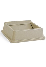 2664 UNTOUCHABLE Square Swing Lid for 35 and 50 Gal Waste Containers #RB002664BEI
