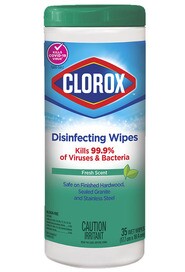 CLOROX Lingettes désinfectantes au parfum frais #CL001590000