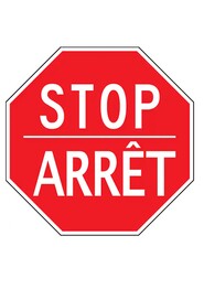 Enseigne "Arrêt / Stop" bilingue #TQSEC345000