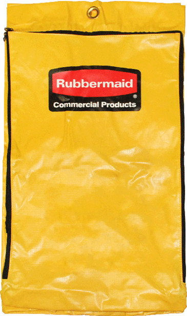 Vinyl zippered yellow bag for Rubbermaid cleaning cart #RB196671900