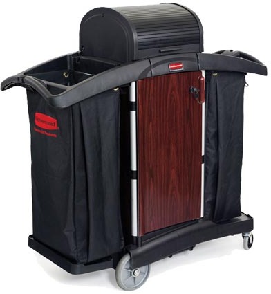 Lockable Double Cleaning Cart Deluxe #RB009T95NOI