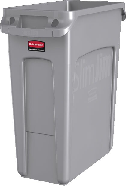 SLIM JIM Waste Container with Venting Channels 23 gal #RB354060GRI