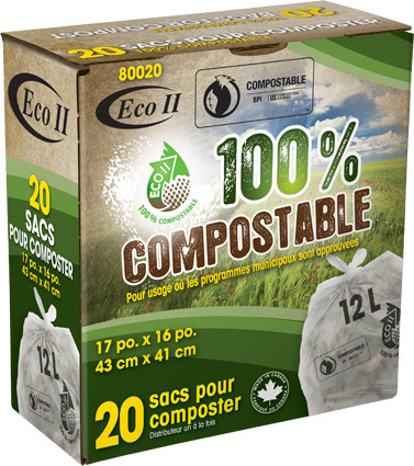 Sacs à ordures compostables, 17 X 16 #GO800201000