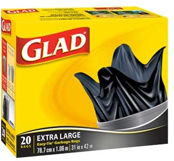 Garbage Bags 121 L Glad #CL007051200