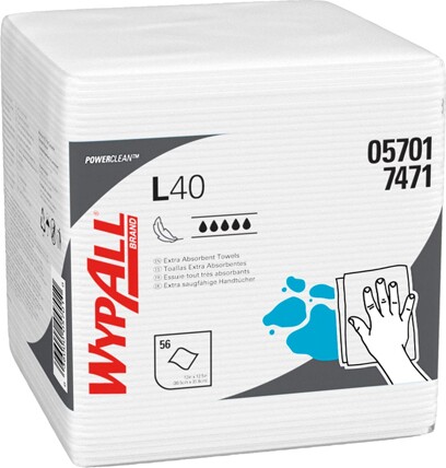 05701 Wypall L40 White Quaterfold Extra Absorbent Towels #KC005701000