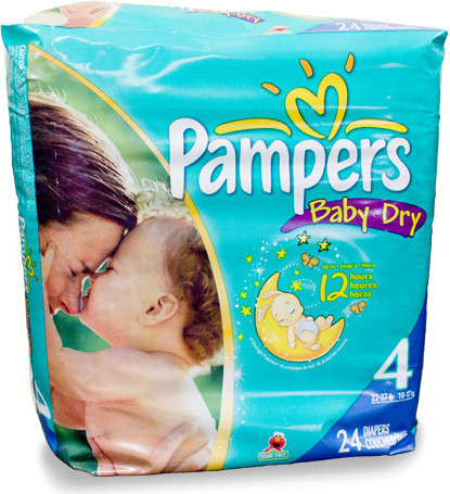 Couches taille 4 (22-37 lbs.) Pampers Baby-Dry #PG45218A000