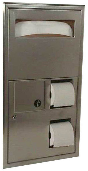Distributeur de papiers et poubelle pour partition de toilette Bobrick B-3574 #BO0B3574000