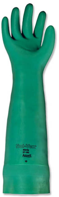 Embossed Green Nitrile Gloves 22 Mils Sol-Vex #TQSAY003000