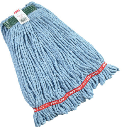 Shrinkless Web Foot, Synthetic Wet Mop, Narrow Band, Looped-End, White #RBA21206BLE