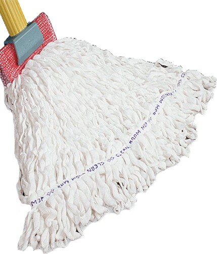 Clean Room, Rayon Wet Mop, Wide Band, Looped-End, White #RB00T300000