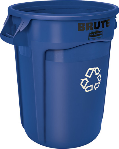 2643 BRUTE Poubelle de recyclage ronde bleu 44 gal #RB264307BLE