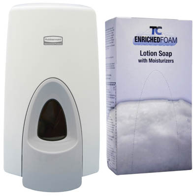 Distributeur à savon en mousse et une recharge de savon avec hydratant #RB500624000