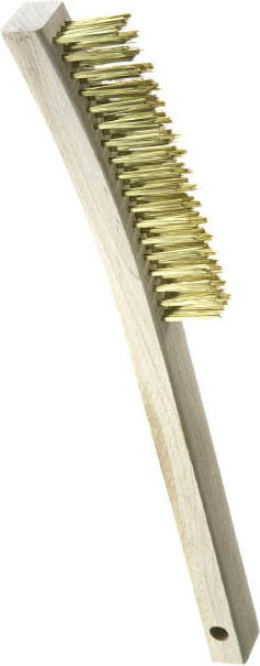 Long Curved Handle Brass Wire Brush - 4 Row #AG099022000