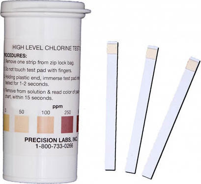 Chlorine Test Strips 1,000ppm #PCCHL1000V0