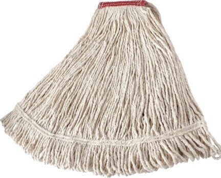 Value Pro, Cotton Wet Mop, Wide Band, Looped-end, White #RBV15600BLA