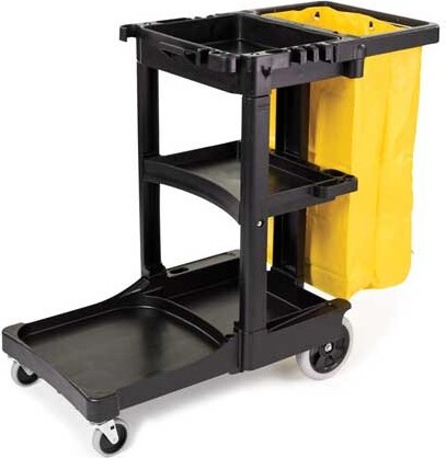 6173-88 Janitor Cleaning Cart Zippered Yellow Vinyl Bag #RB617388NOI