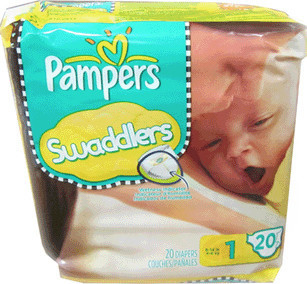 Couches taille 1 (8 à 14 lb) Pampers Swaddlers #PG06729A000