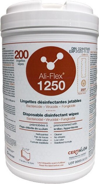 ALI-FLEX 1250 Lingettes désinfectantes jetables avec eau de javel #LM009665L95