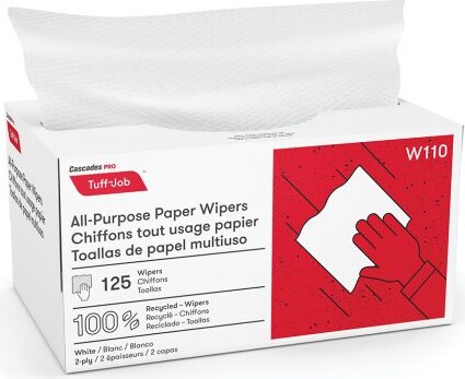 W110 Tuff Job White Pop-Up Box All Purpose Wipers #CC00W110000