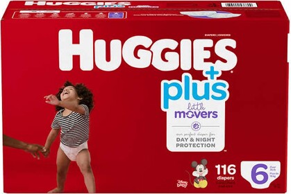 Baby Diapers, Size 6 (35+ lbs) Little Movers #EM000955521
