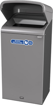 Configure Outdoor Recycling Container with Rain Hood, 23 gal #RB196172000