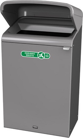 Configure Outdoor Recycling Container with Rain Hood, 33 gal #RB196174200