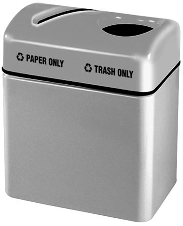 Poubelle double pour recyclage du papier et gestions des déchets #RB02416TPWG