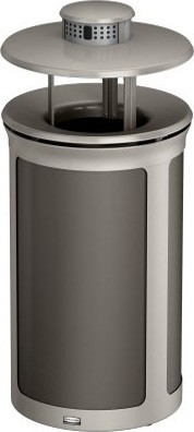 ENHANCE Round Waste Container with Rainhood and Smoking Pod, 15 gal #RB197021000