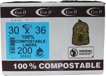 Biodegradable Garbage Bags, 30 x 36 #GO085503000