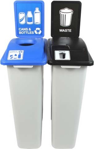 WASTE WATCHER Poubelles de recyclage des canettes et bouteilles 46 gal #BU100967000