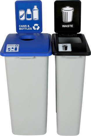 WASTE WATCHER Cans and Bottles Recycling Station 55 Gal #BU101326000