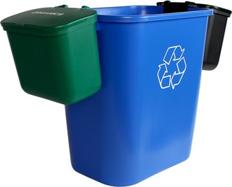 Recycling Container and Hanging Waste Basket Triple OFFICE COMBO #BU101412000