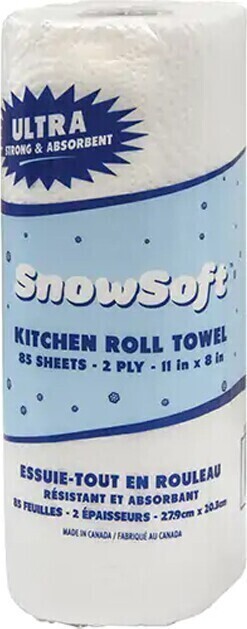 Snow Soft, Essuie-tout en rouleau blanc, 24 rouleaux par caisse #SCXET708500