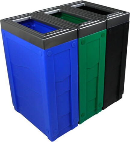 EVOLVE Station de recyclage pour déchets, canettes et papiers 69 gal #BU101286000