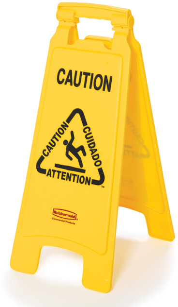 6112 Floor Safety Sign "Caution" Multilingual 2 Sided #RB006112000
