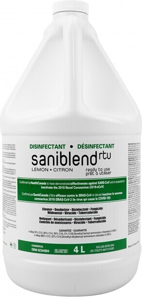 Nettoyant désodorisant désinfectant, Saniblend RTU, citron, 950mL #JVSRTLGW400
