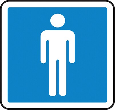 Étiquette de sécurité pour toilette Homme-Femme en plastique #TQSAW818000