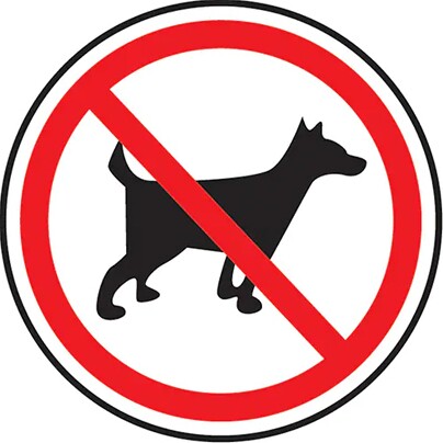 "No Pets Allow" Safety Sign Pictogram #TQ0SD118000