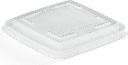 Recyclable Plastic Lid for Square Container of 28 oz 7'' x 7'' #EC400927100