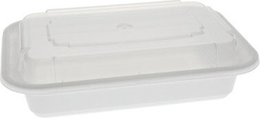 Contenant rectangle en plastique recyclable avec couvercle #EC450552500