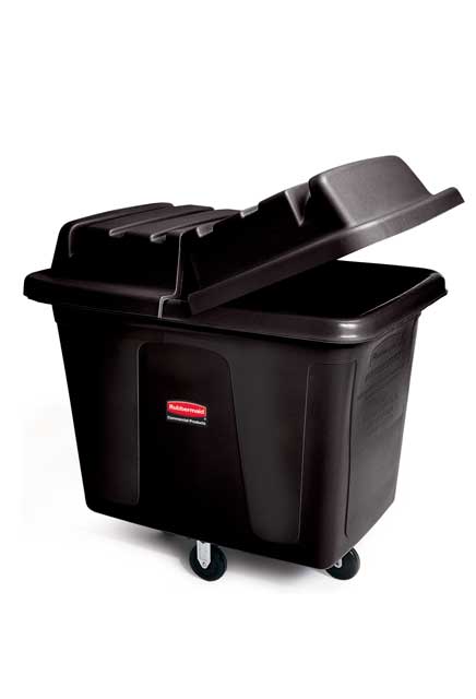 Chariot de buanderie cubique 8 pieds cubes Rubbermaid 4608, Couvercle vendu séparément #RB004608NOI