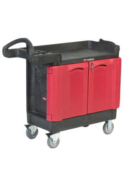Small Working Cart with 2 Locking Doors Rubbermaid 4512-88 #RB451288NOI