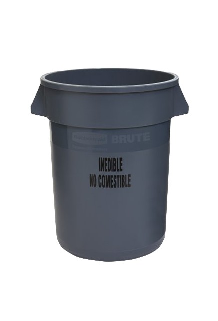 Poubelle pour aliments non comestibles pour usine alimentaire Rubbermaid 2632-56 Brute ACIA #RB263256GRI